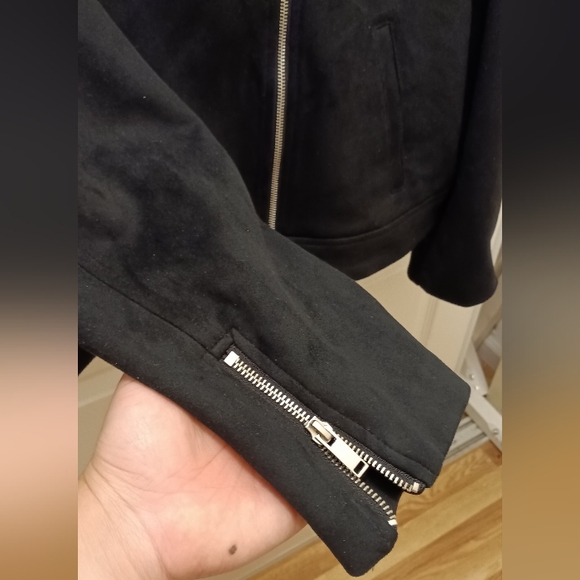 Old Navy Faux Suede Moto Jacket size XL - Picture 5 of 6